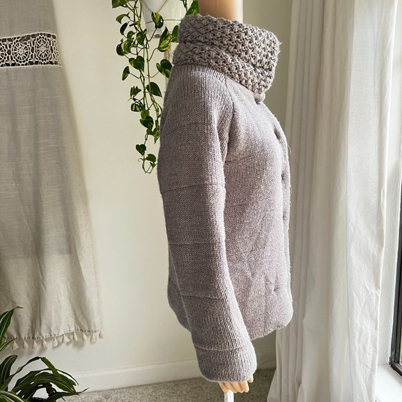 MANOUSH Anthropologie Gray Wool Blend Snap Front Sweater Cardigan Coat - Picture 4 of 14